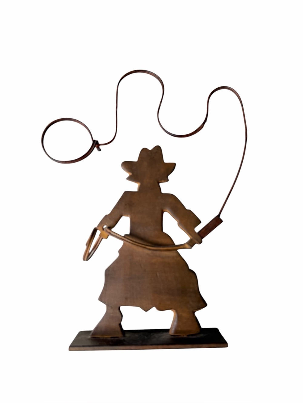Cowboy Lasso Distressed Metal Photo Memento Holder, 10”